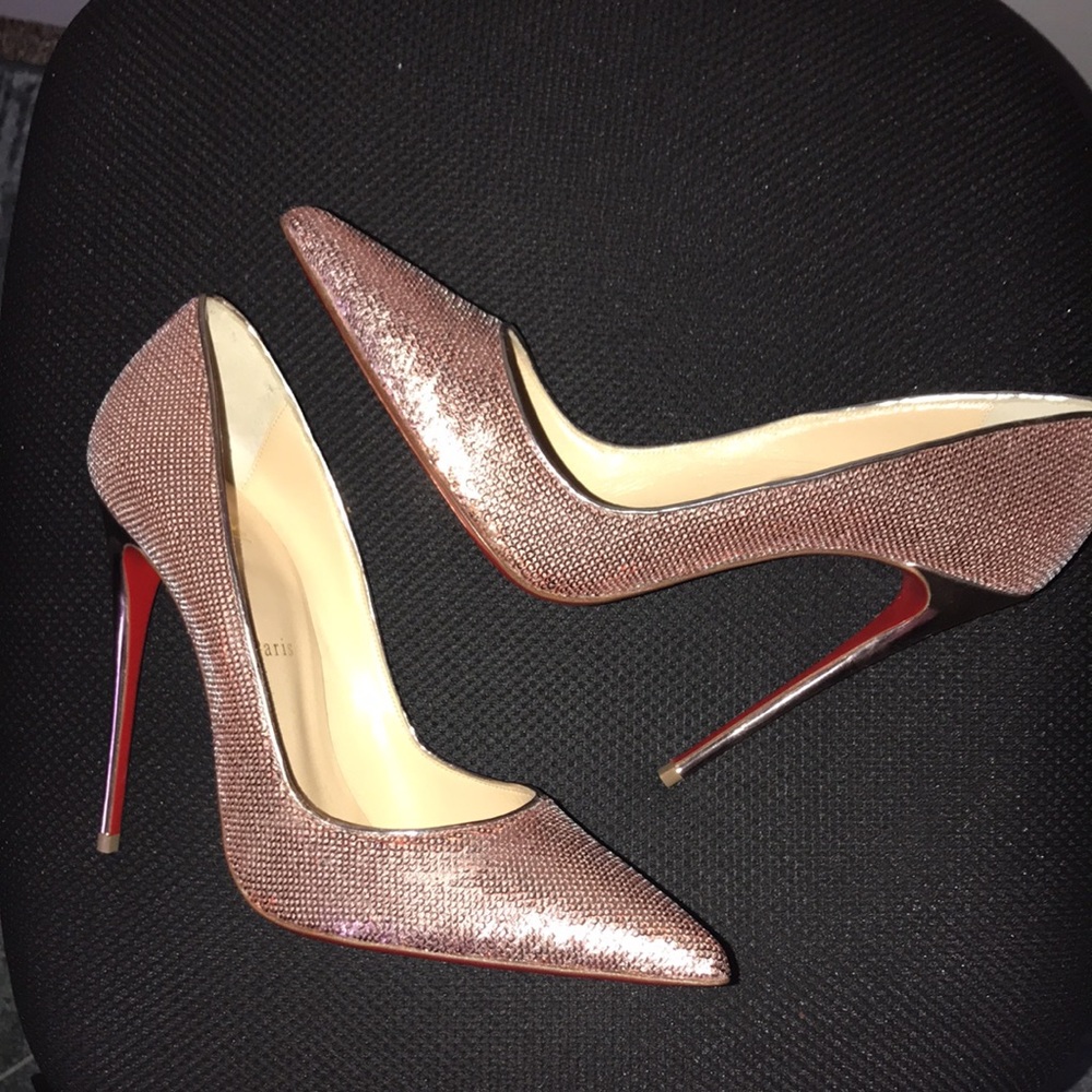 Christian Louboutin So Kate Rose Gold Sequin - Picture 5 of 7